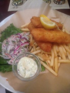 Fish and chips at Karl Strauss Downtown Brewpub