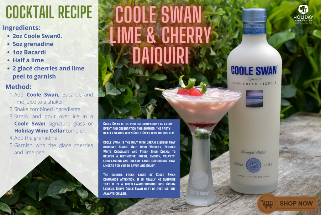 Coole Swan Irish Cream Liqueur Lime & Cherry Daiquiri Recipe 